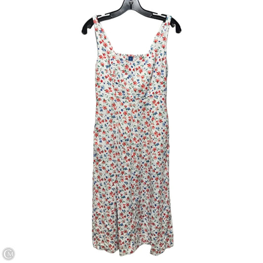 Linen Blend Dress Casual Midi By Old Navy In Floral Print, Size: Xs