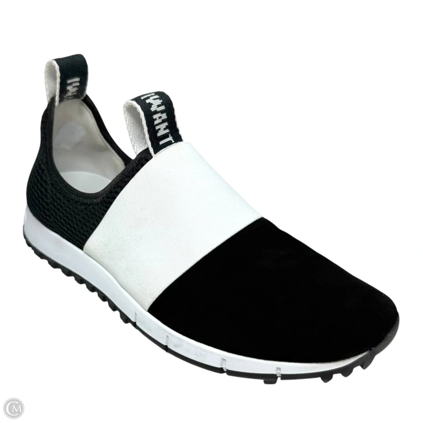 Oakland Suede Trainers Luxury Designer By Jimmy Choo In Black & White, Size: US 8/EU 38.5