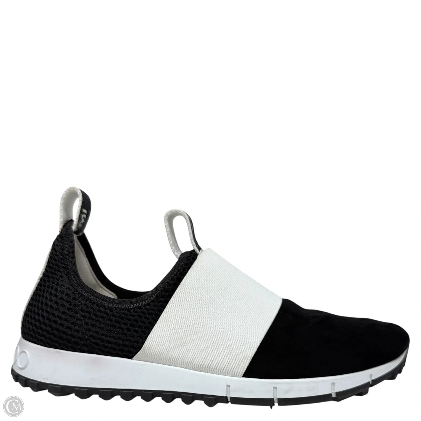 Oakland Suede Trainers Luxury Designer By Jimmy Choo In Black & White, Size: US 8/EU 38.5