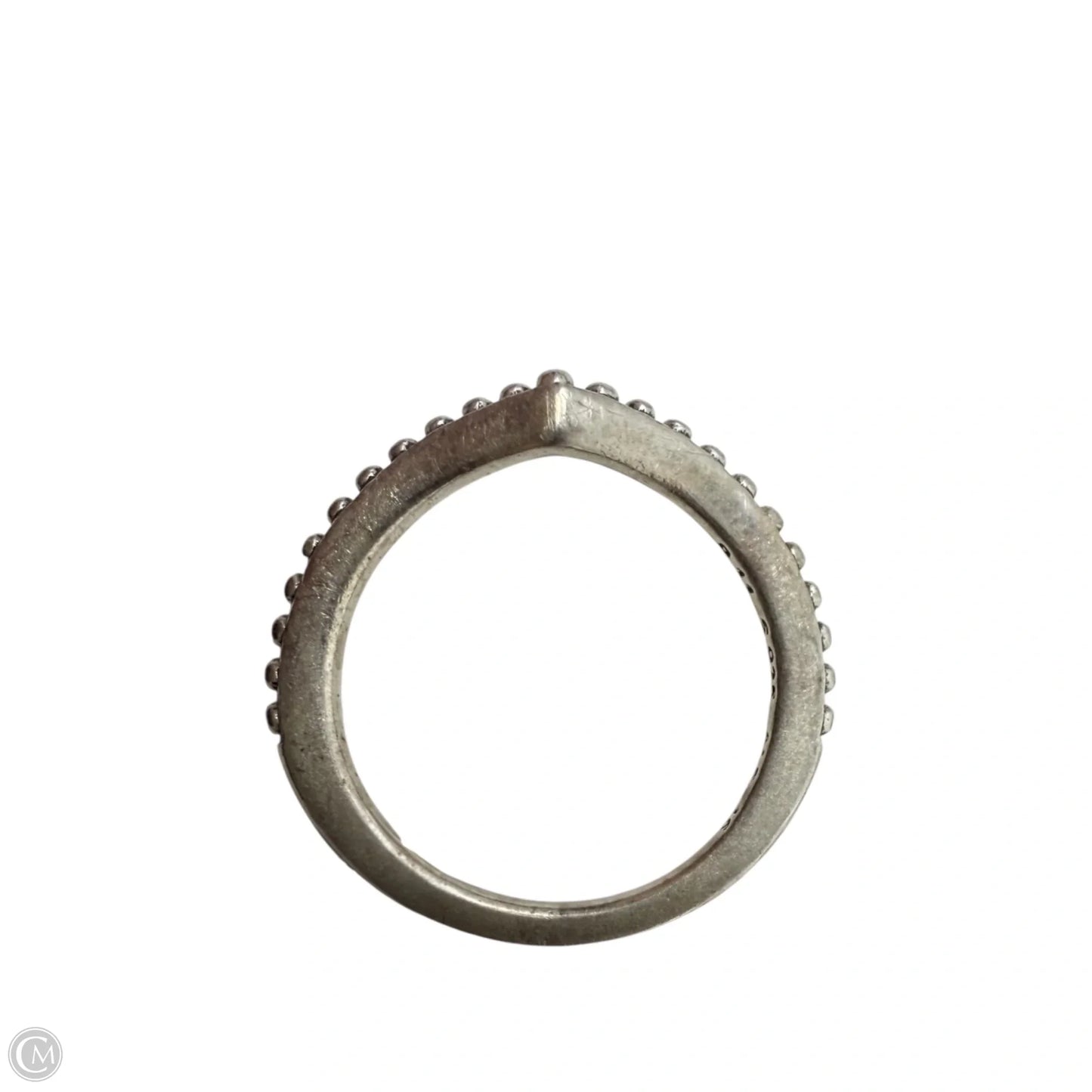 Retired Beaded Sterling Silver Wishbone Ring By Pandora, Size: 4