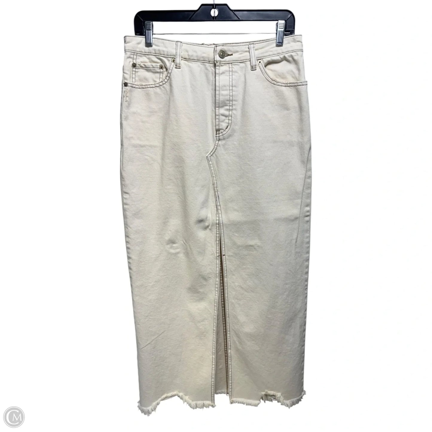 Front Slit Denim Skirt Maxi By We The Free In Cream, Size: 6