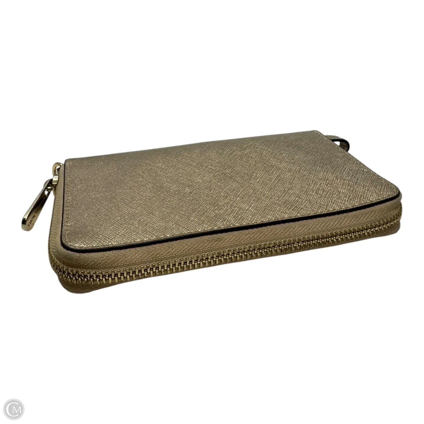 Metallic Saffiano Wristlet Designer By Michael Kors, Size: Medium