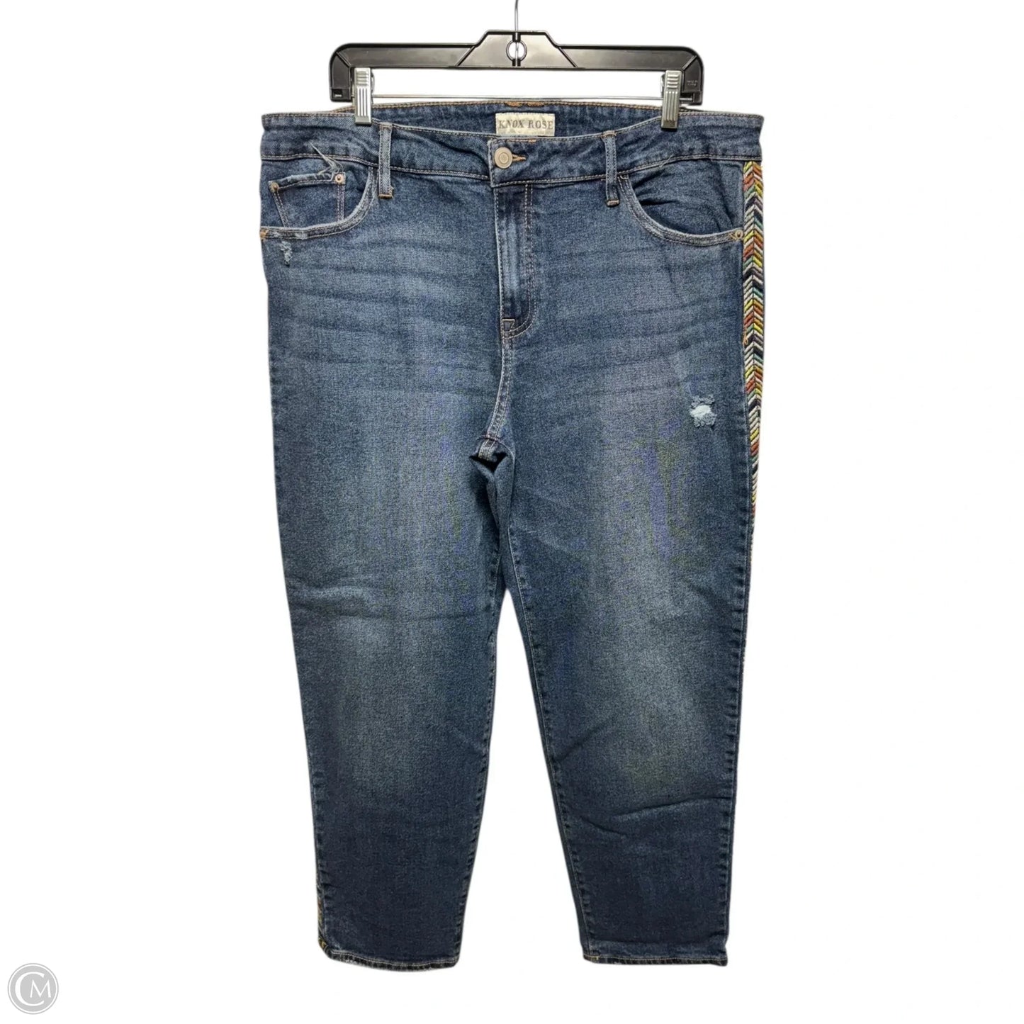 Embroidered Jeans Boyfriend By Knox Rose In Blue Denim, Size: 16