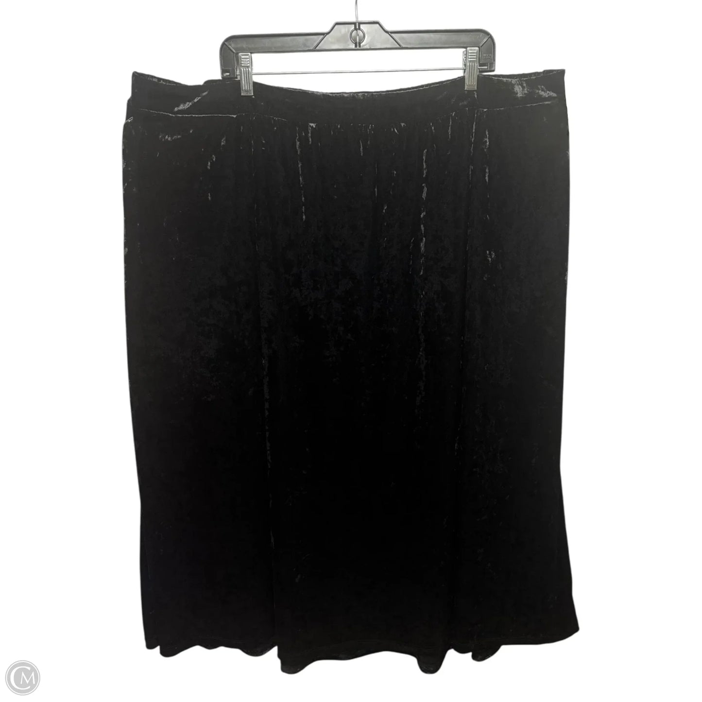 Velvet Skirt Midi By Terra & Sky In Black, Size: 3x