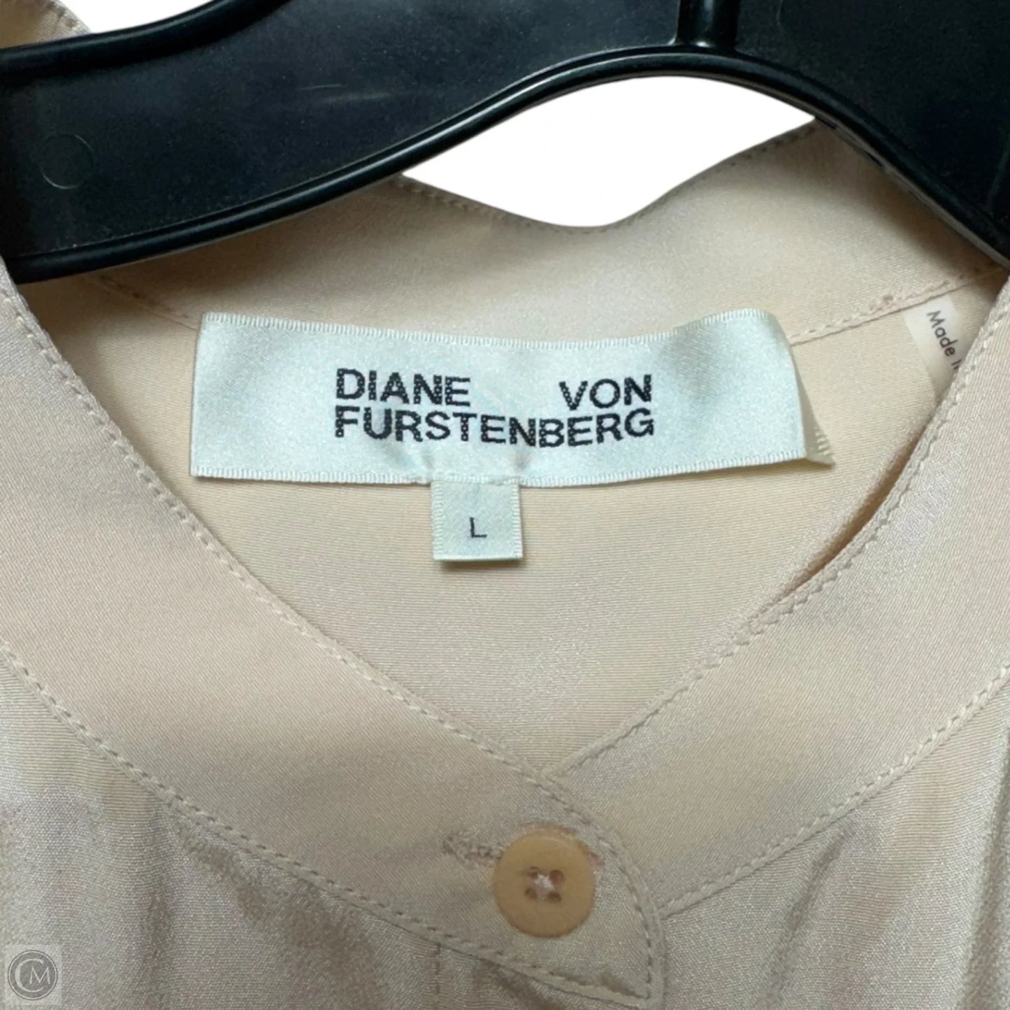 Silk Tunic Designer By Diane Von Furstenberg In Peach, Size: L