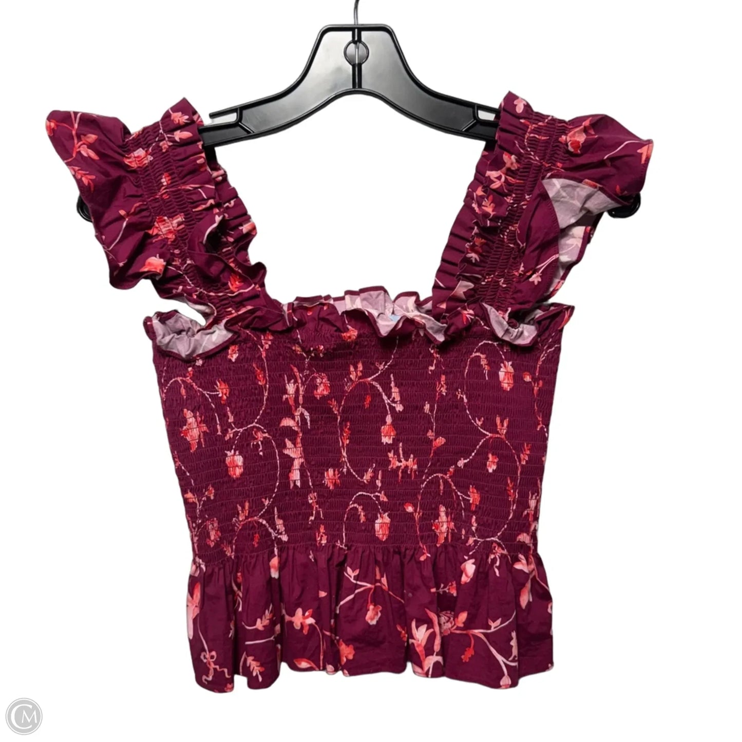 Smocked Top Sleeveless By Hill House In Floral Print, Size: S