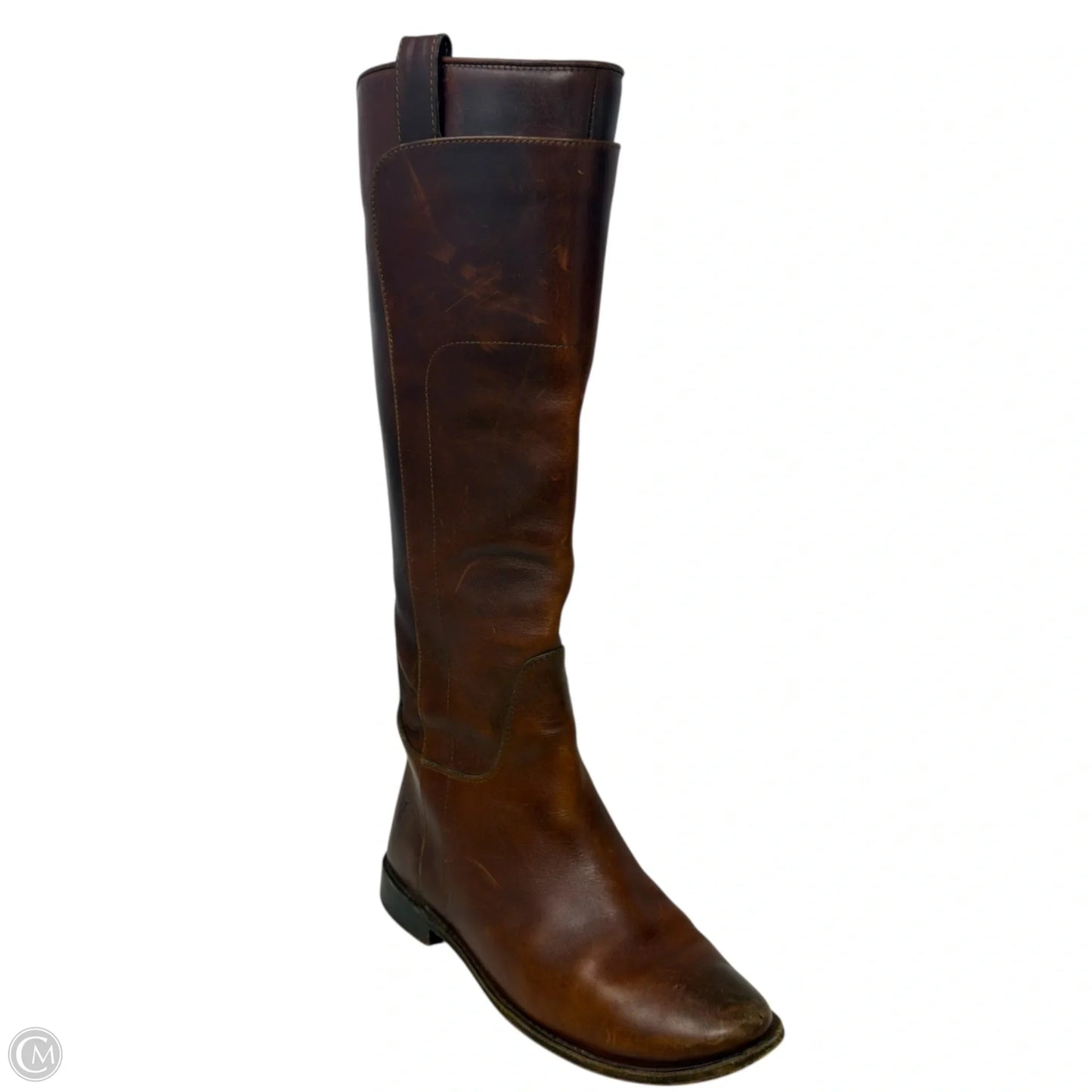 Paige Leather Riding Boots Designer By Frye In Brown, Size: 7.5