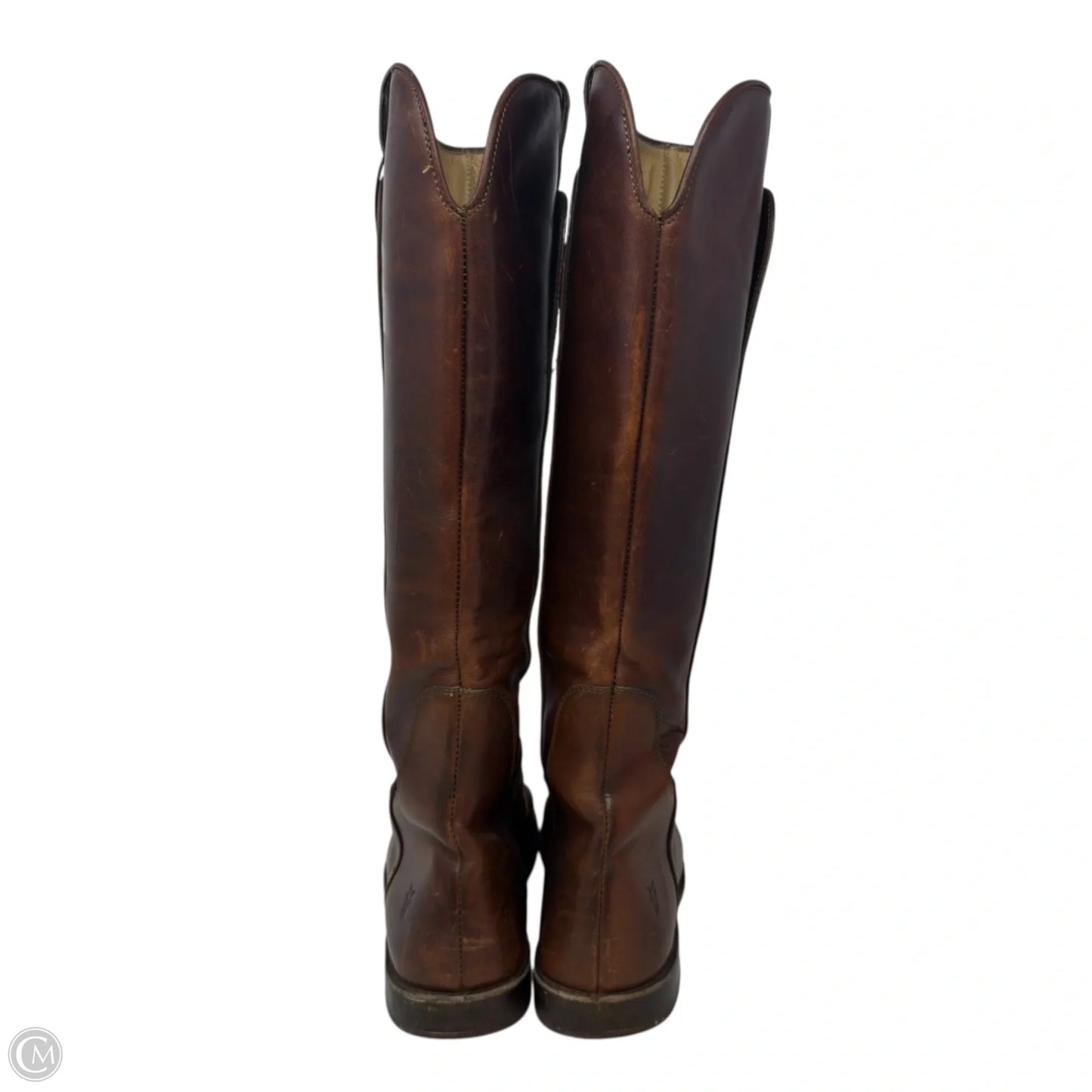 Paige Leather Riding Boots Designer By Frye In Brown, Size: 7.5