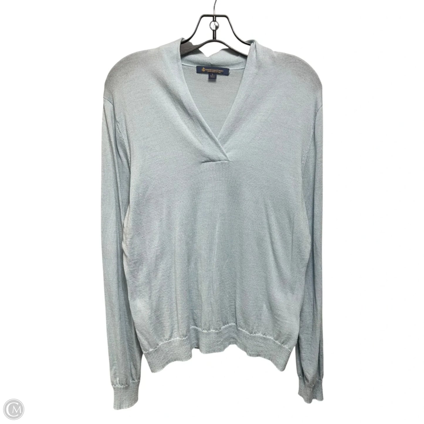 Merino Wool Sweater By Brooks Brothers In Blue, Size: L