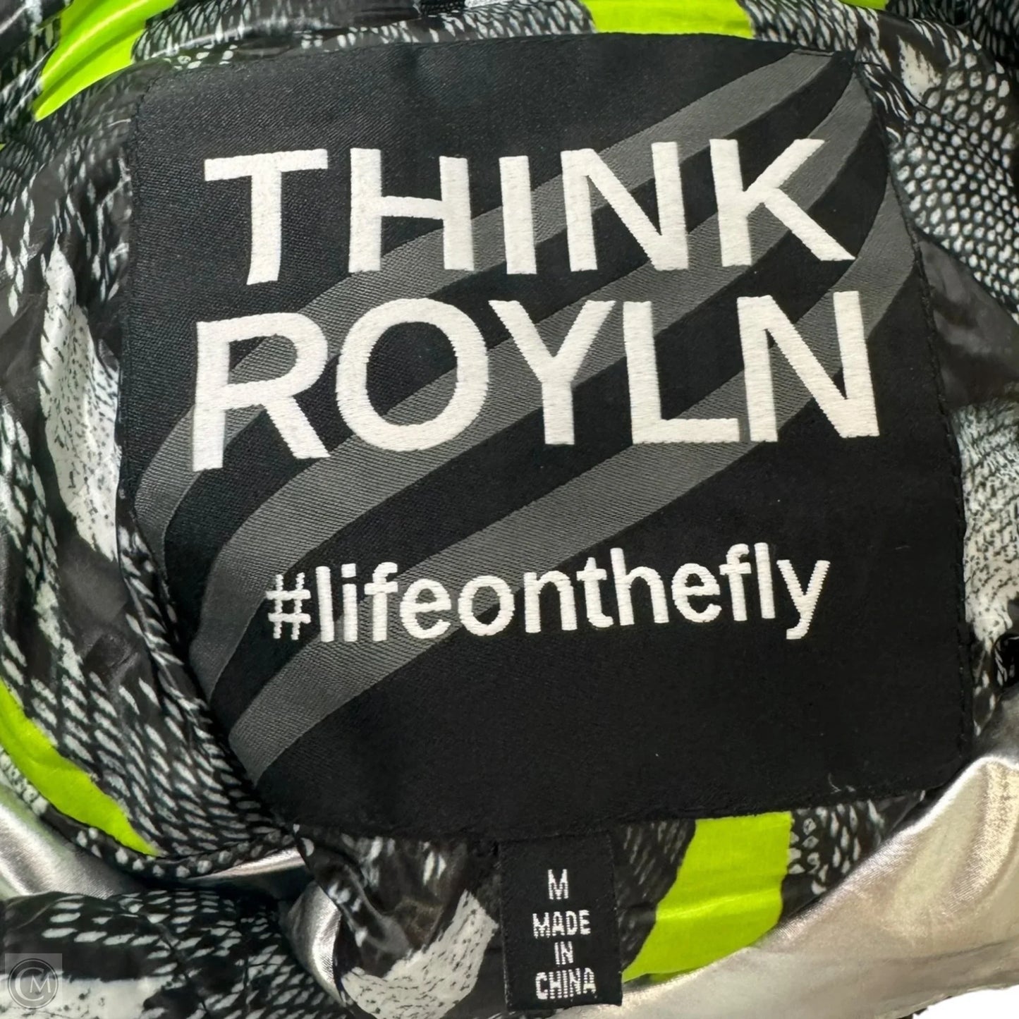 Hooded Coat Puffer & Quilted By Think Royln In Multi-colored, Size: M