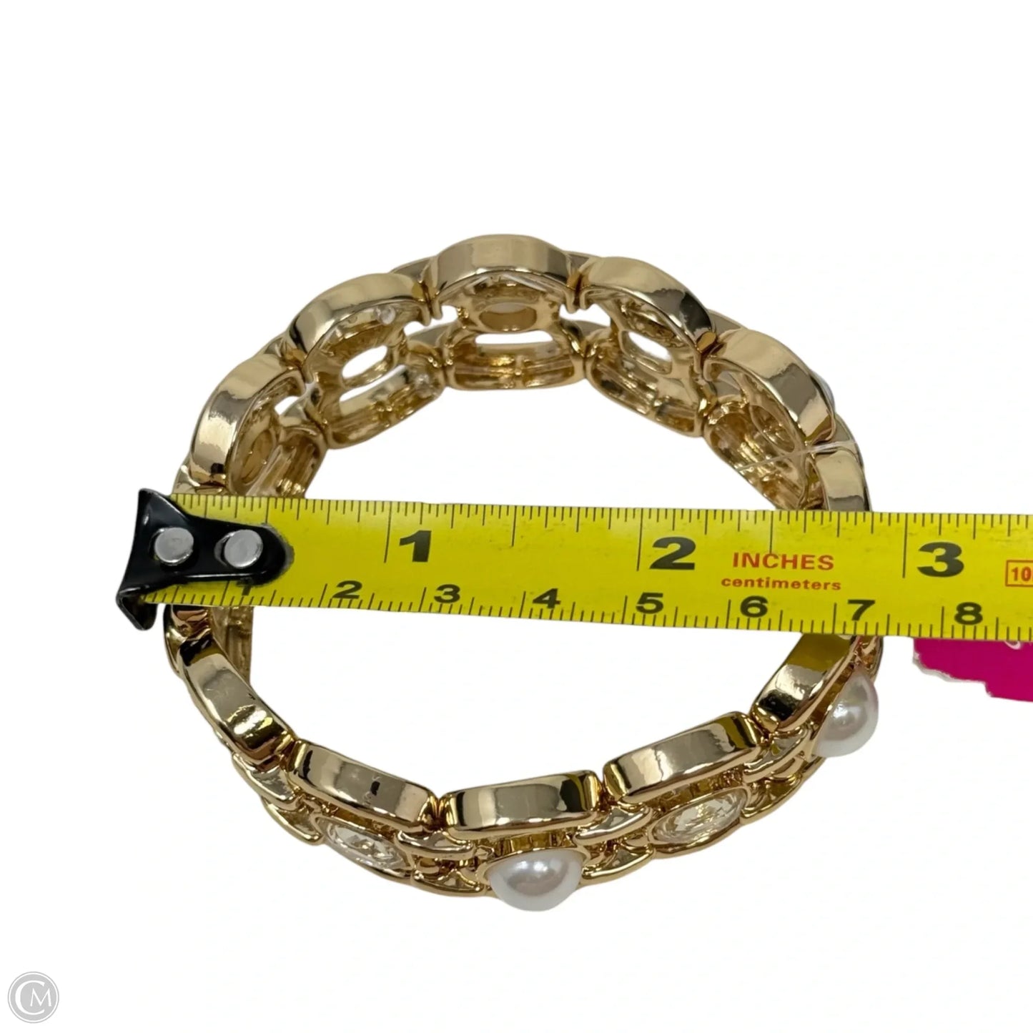 Pink Palms Gold Tone Cuff Bracelet Designer By Lilly Pulitzer