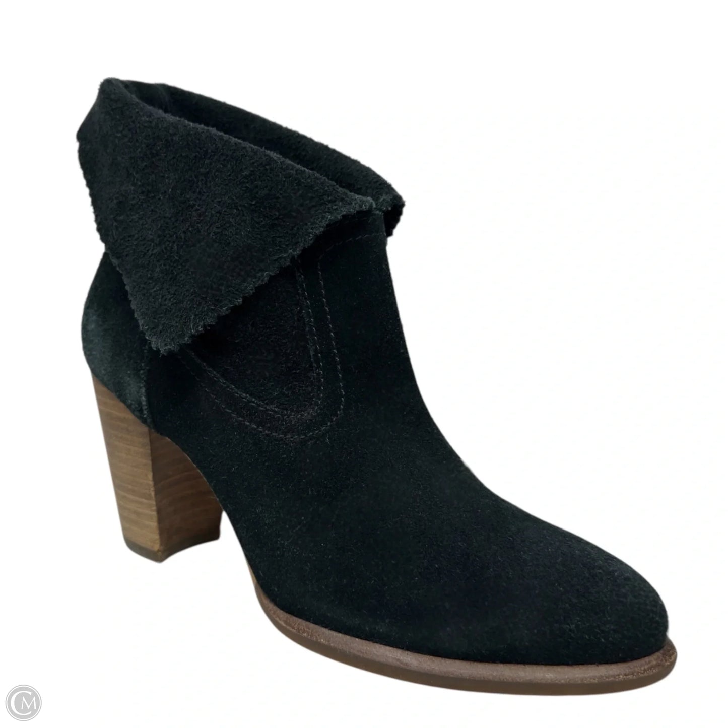 Thames High Heel Cuffable Ankle Boots In Black Suede Designer By Ugg In Black, Size: 6