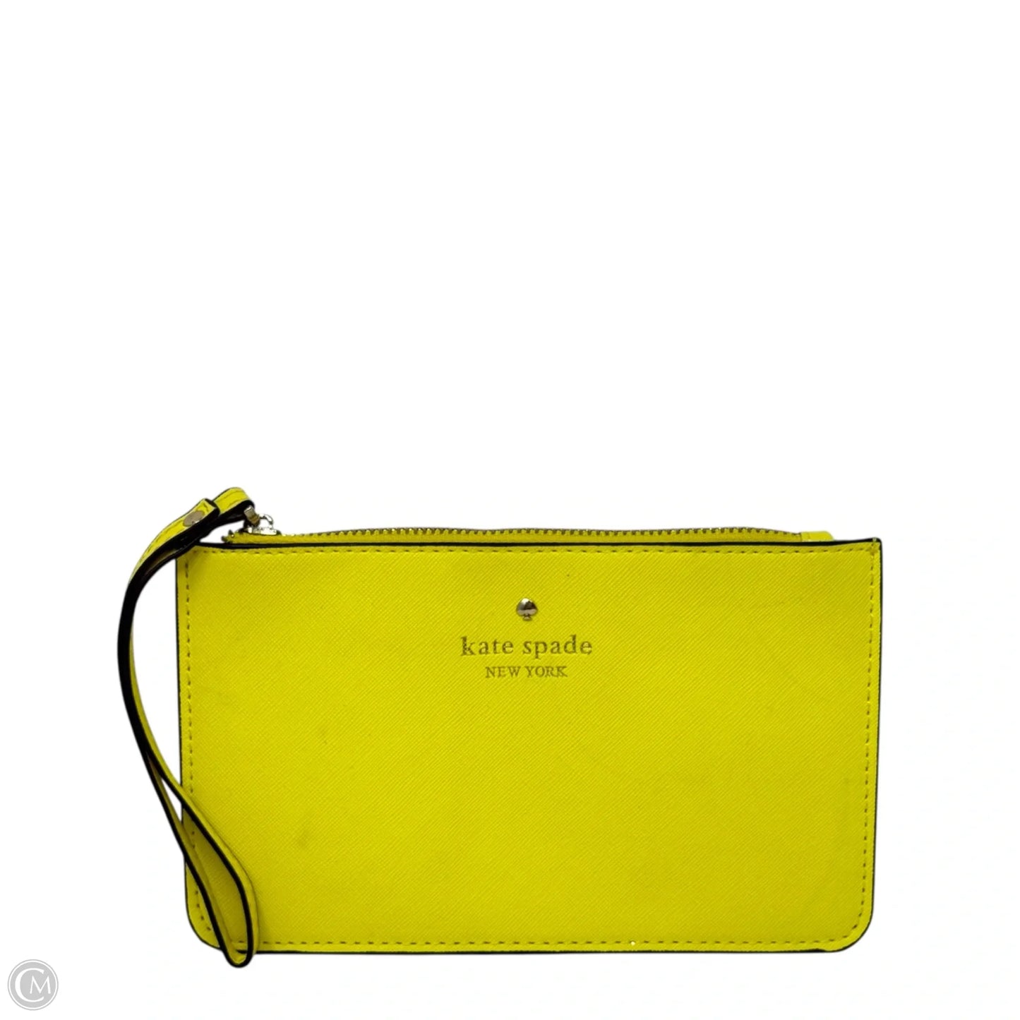 Lucy Medium L-Zip Saffiano Leather Wristlet in Lime Slice Designer By Kate Spade, Size: Medium