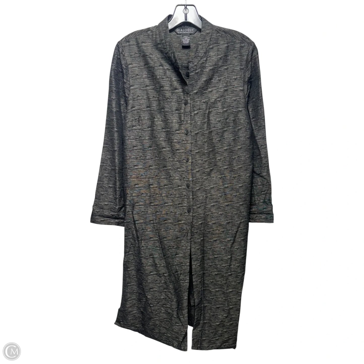 Silk Coat By Dialogue Qvc In Black & Grey, Size: S
