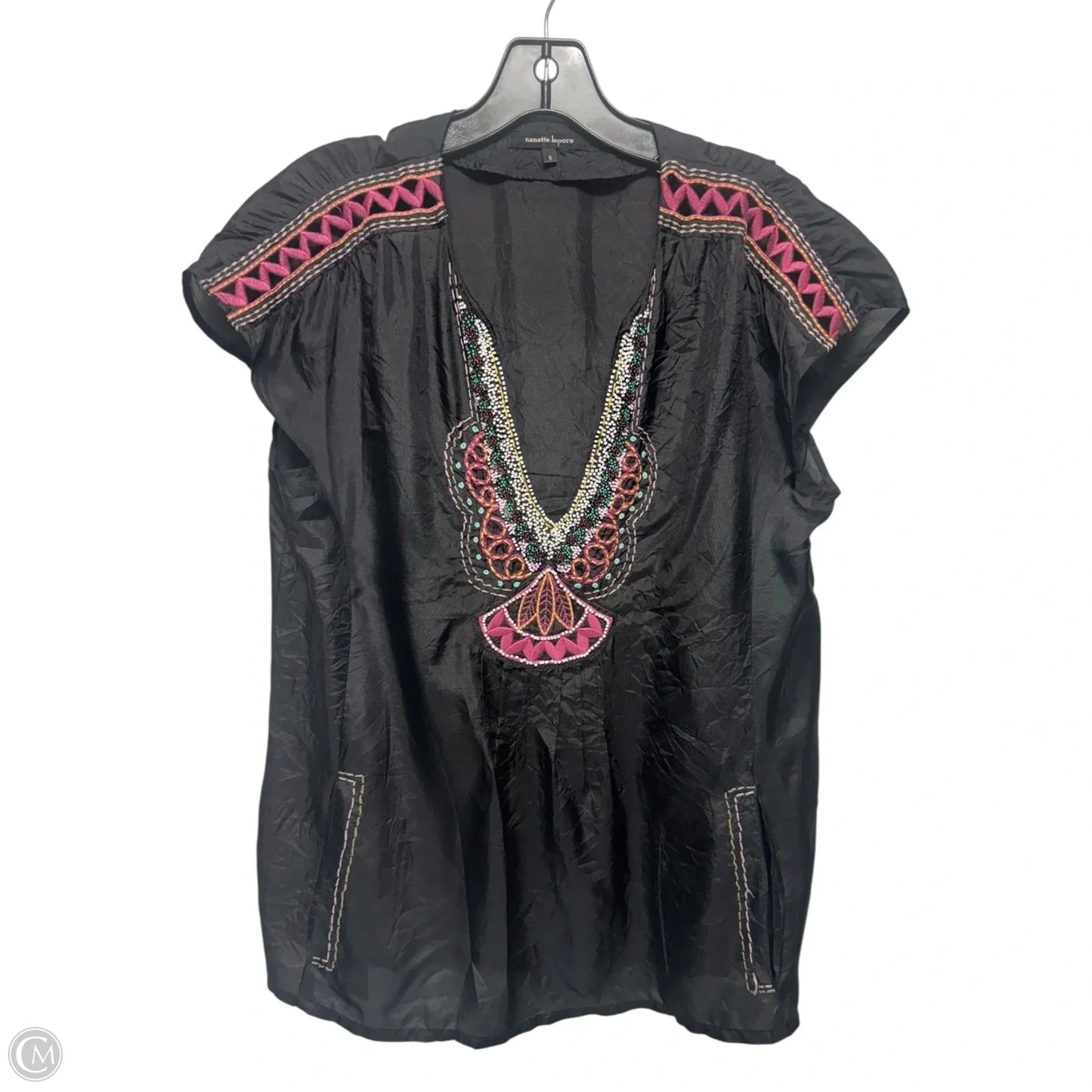 Silk Embroidered Top Sleeveless By Nanette Lepore In Multi-colored, Size: 6