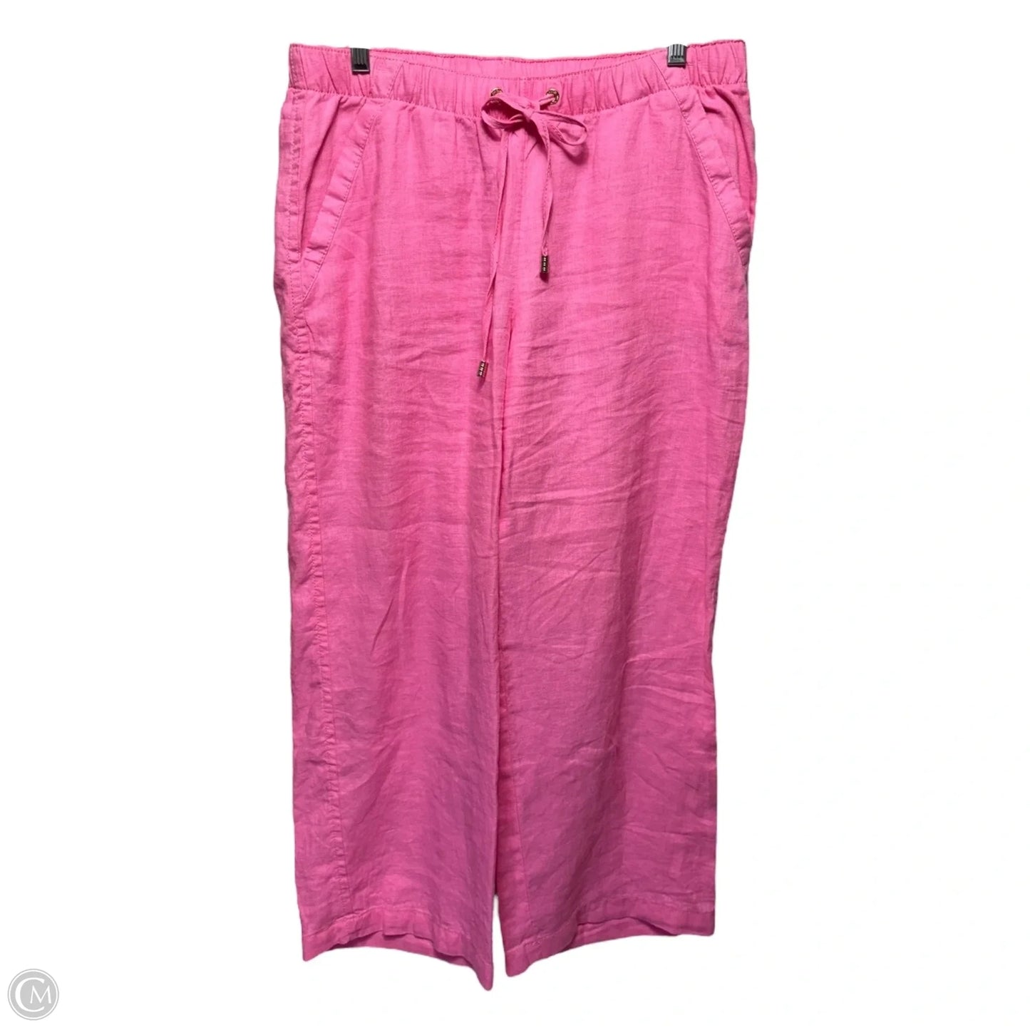 Brawley Linen Crop Pants Designer By Lilly Pulitzer In Pink, Size: M