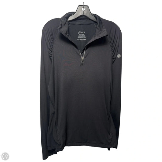 Athletic Top Long Sleeve Collar By Asics In Black, Size: Xl