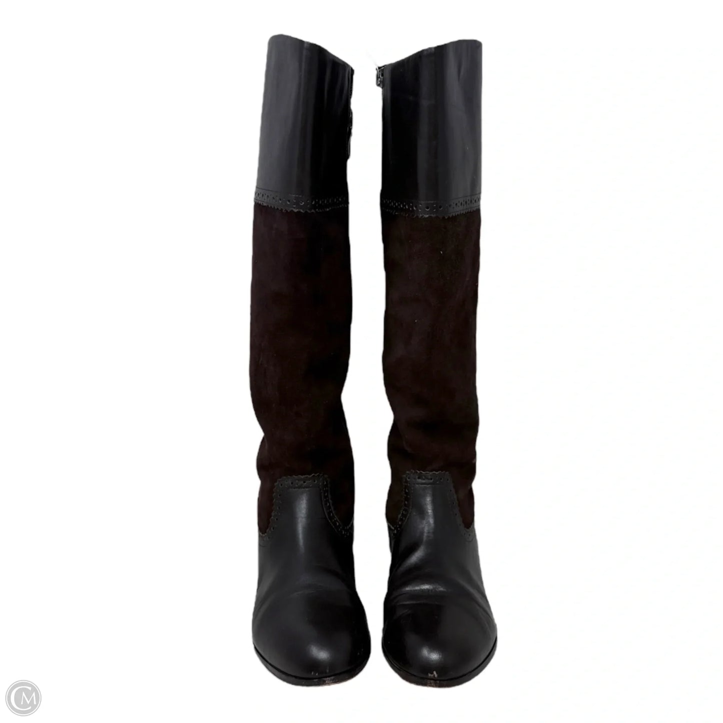 Leather Knee High Boots By Brooks Brothers In Brown, Size: 8