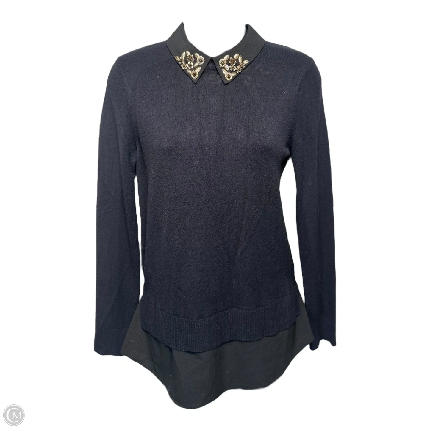 Moliiee Embroidered Collar Sweater By Ted Baker In Black, Size: 0