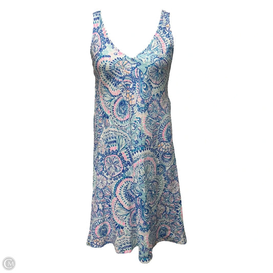 Florin Sleeveless Linen Dress Designer By Lilly Pulitzer In Blue Grotto CommotionIn The Ocean , Size: M