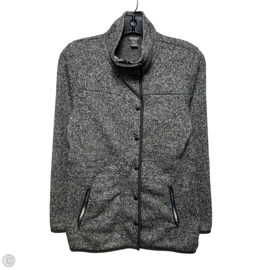 Jacket Fleece By Eddie Bauer In Black & Grey, Size: Xs