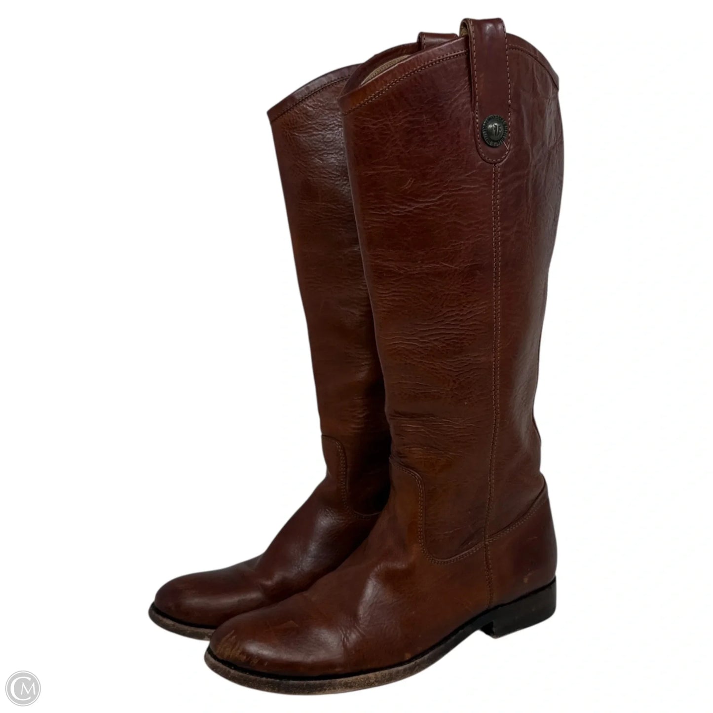 Melissa Button Boots Designer By Frye In Brown, Size: 7.5