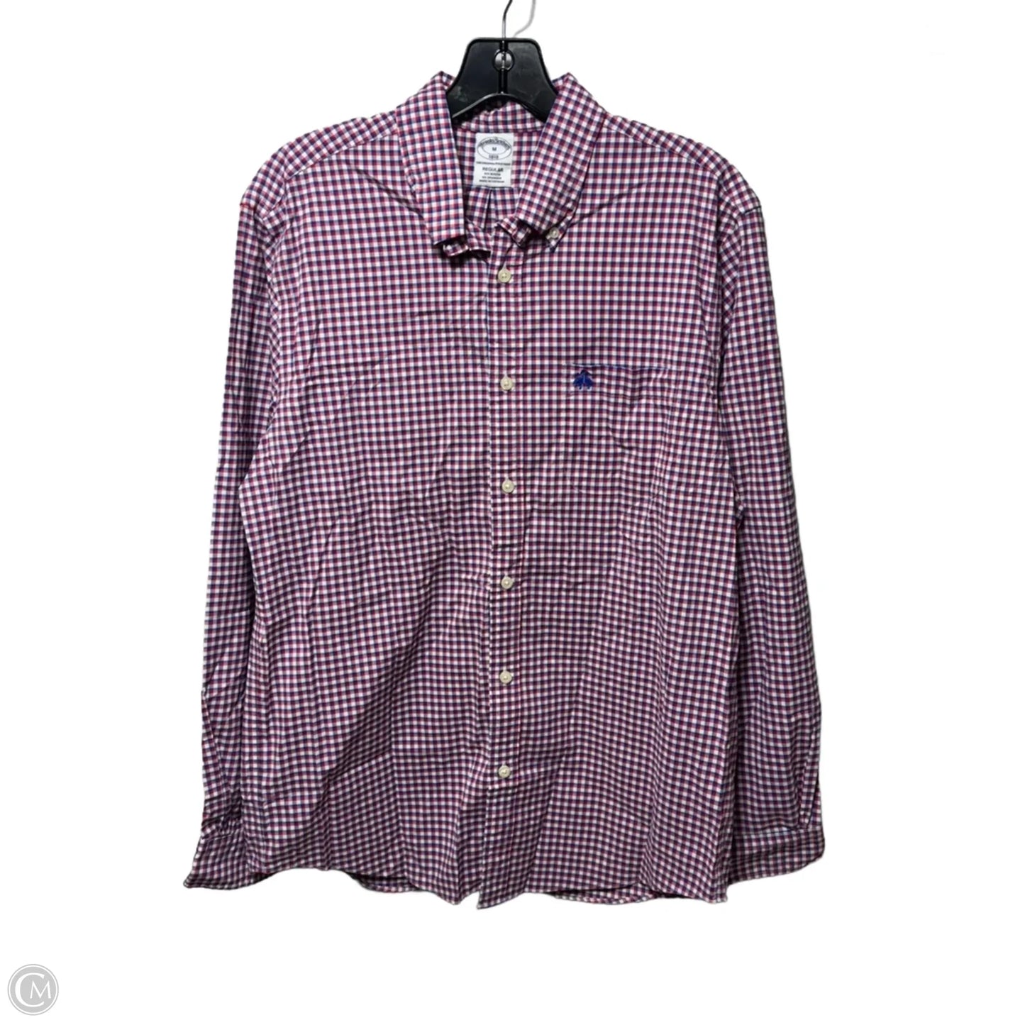 Top Long Sleeve By Brooks Brothers In Blue & Red & White, Size: M