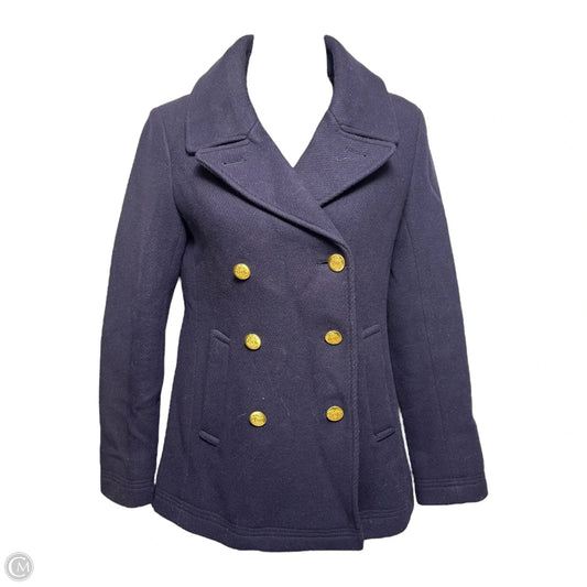 Wool Blend Coat By J. Crew In Navy, Size: 00