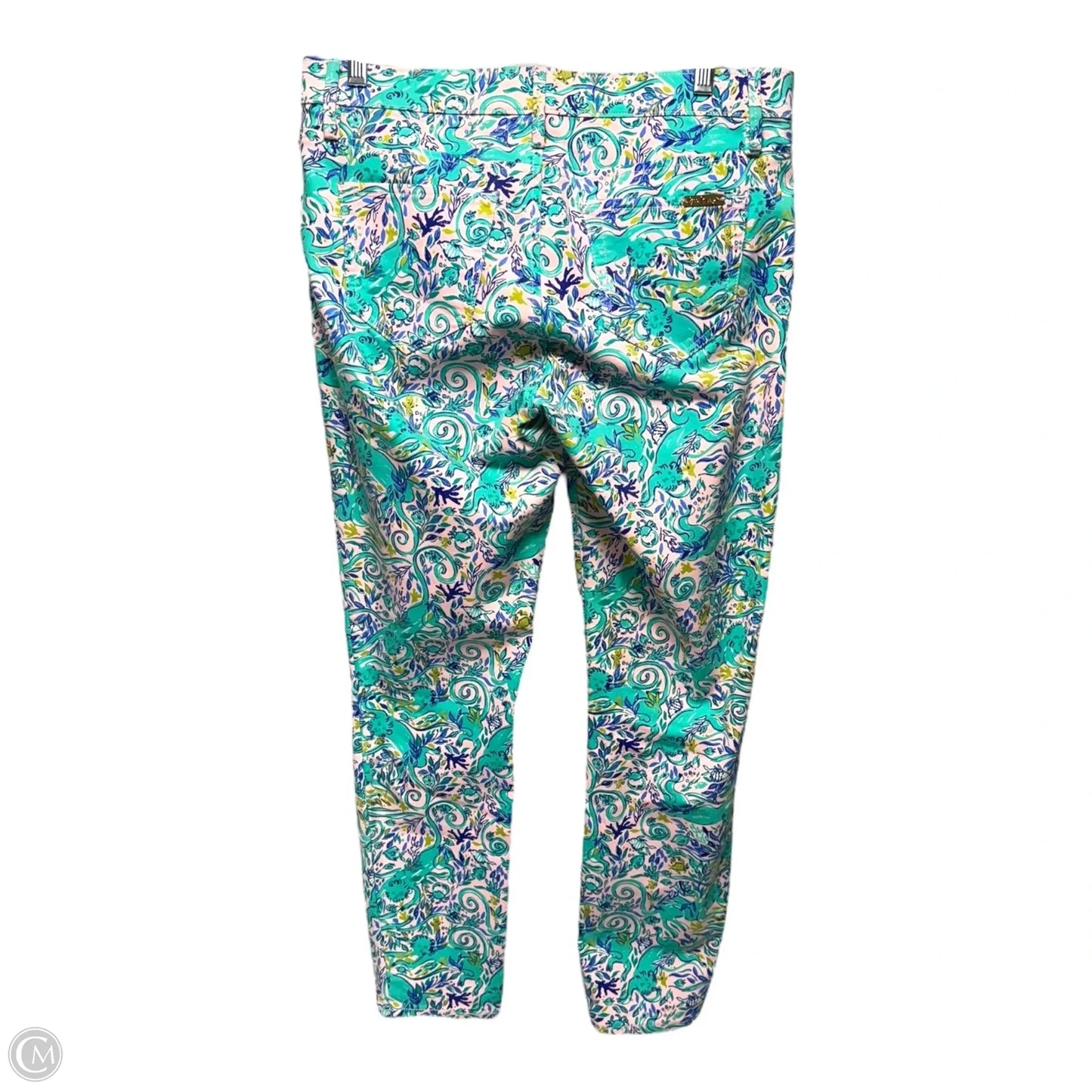 South Ocean Skinny Jeans Designer By Lilly Pulitzer In Melon Fig Tint, Size: 8