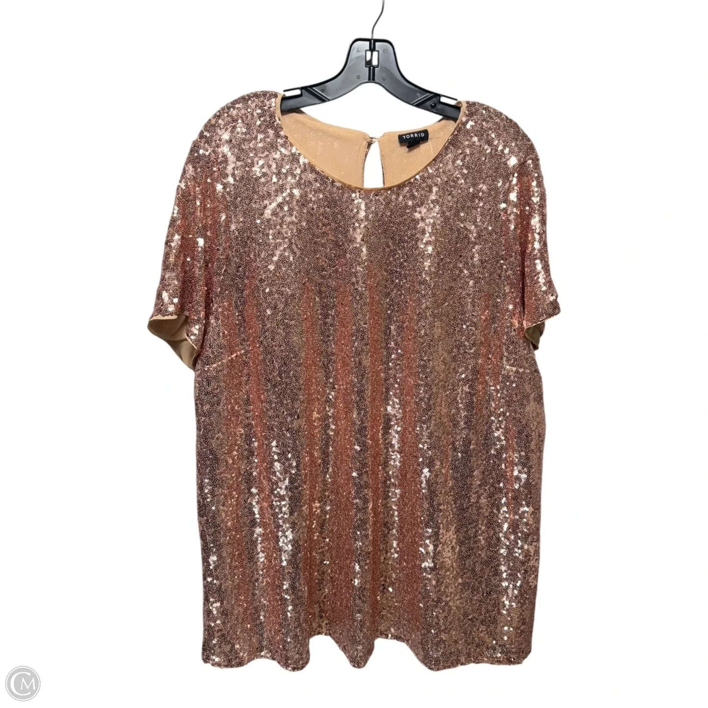 Abbey Sequin Top By Torrid In Champagne, Size: 3x