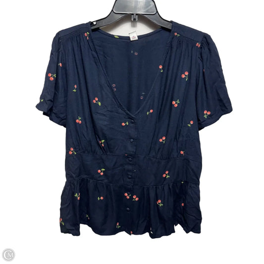 Cherry Top Short Sleeve By Old Navy In Navy, Size: Xl