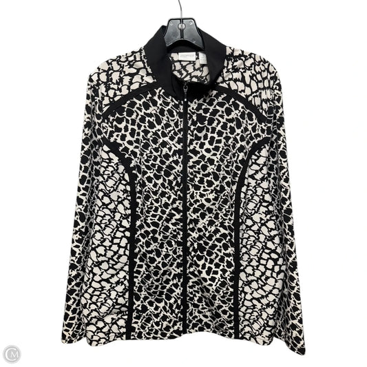 Athletic Jacket By Chicos In Animal Print, Size: 16
