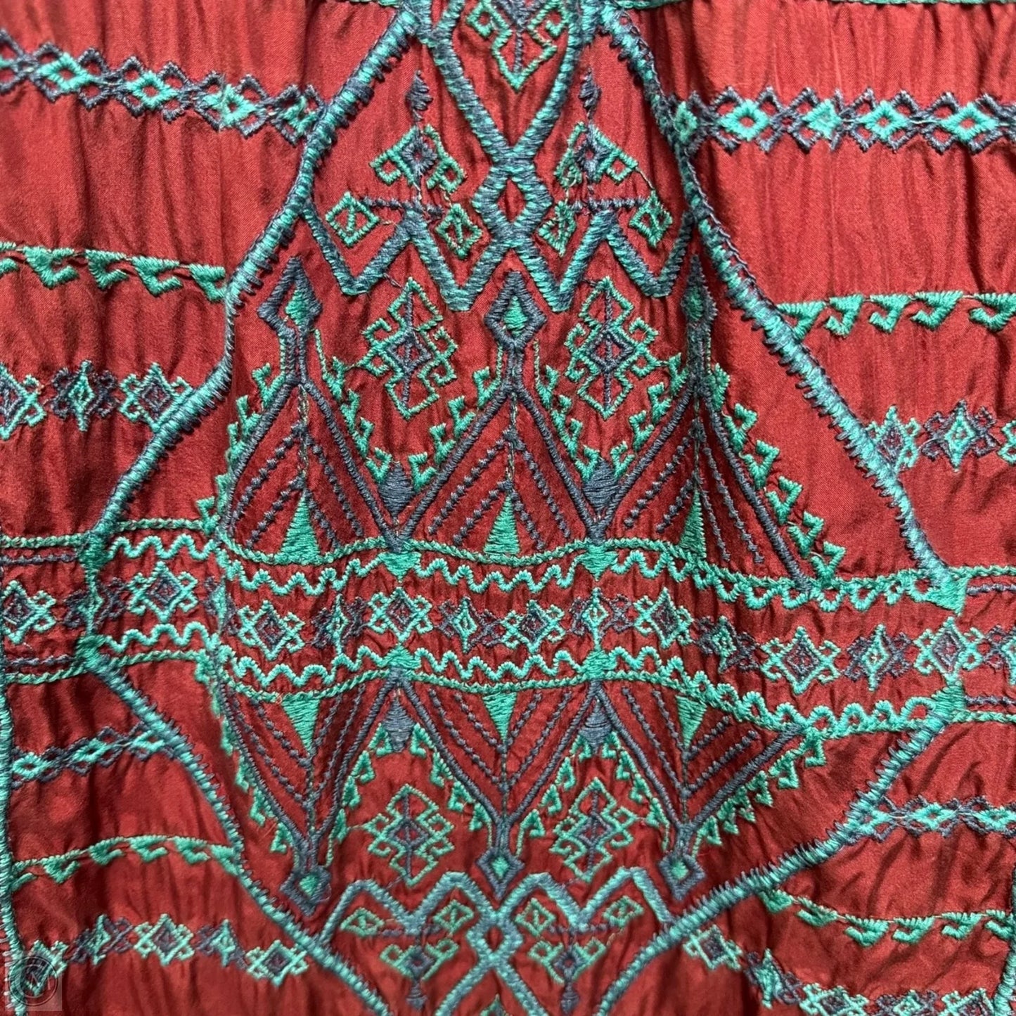 Lorie Silk Trim Embroidered Button Down Top By Johnny Was In Plaid Pattern, Size: L