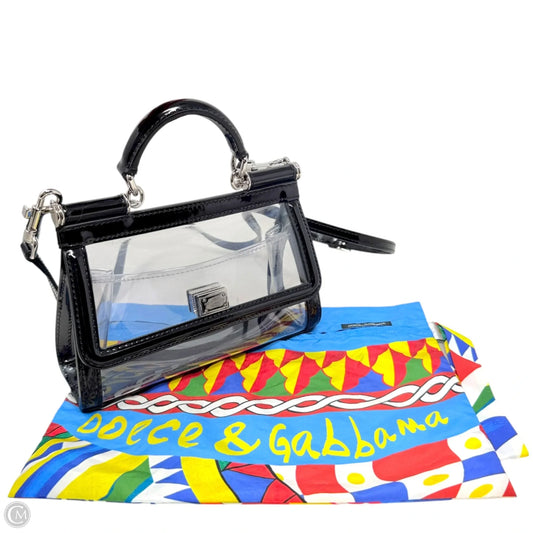 Sicily Small Transparent Top Handle Bag Luxury Designer By Dolce And Gabbana, Size: Small