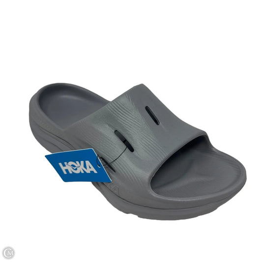 Recovery Slides Sandals Flats By Hoka In Grey, Size: 9