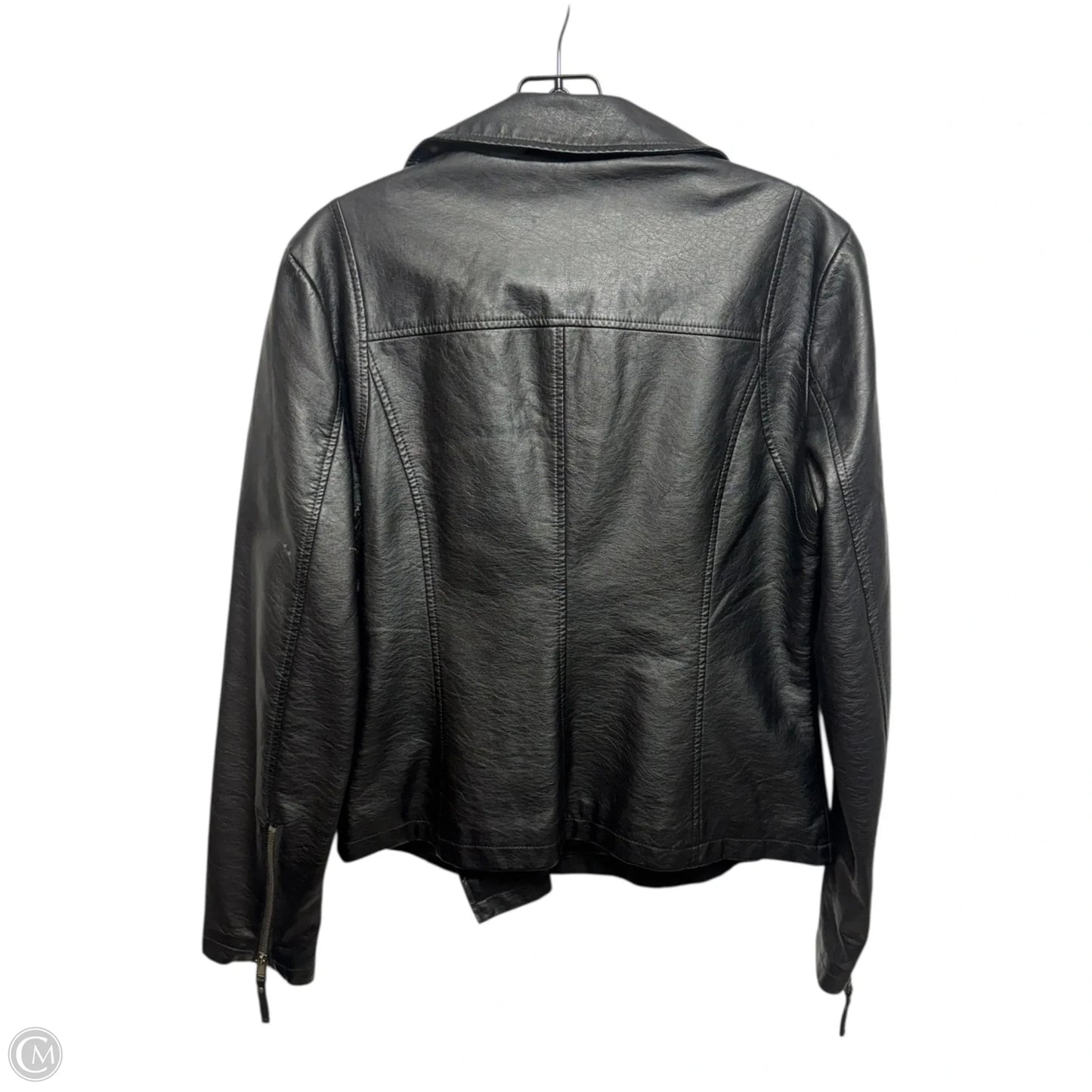 Leatherette Moto Jacket By Max Studio In Black, Size: M