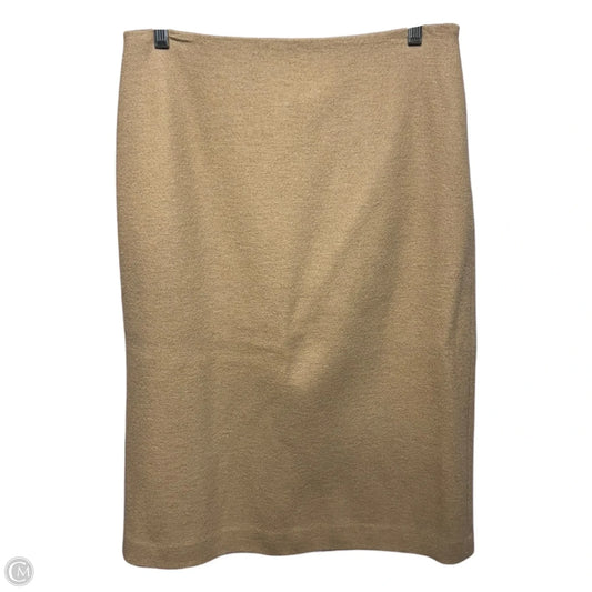 Wool Skirt Midi By Brooks Brothers In Tan, Size: 8