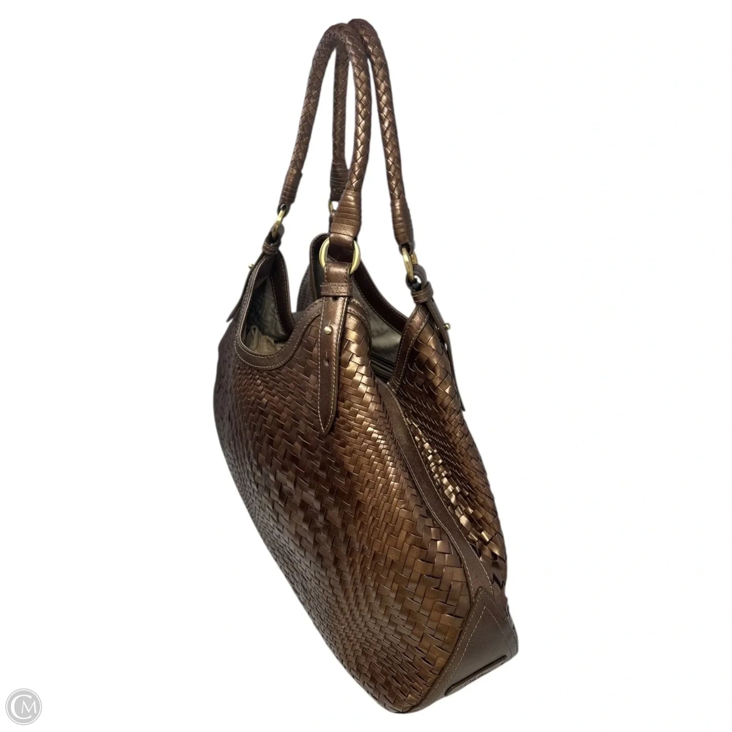 Metallic Woven Handbag Leather By Cole-haan, Size: Large