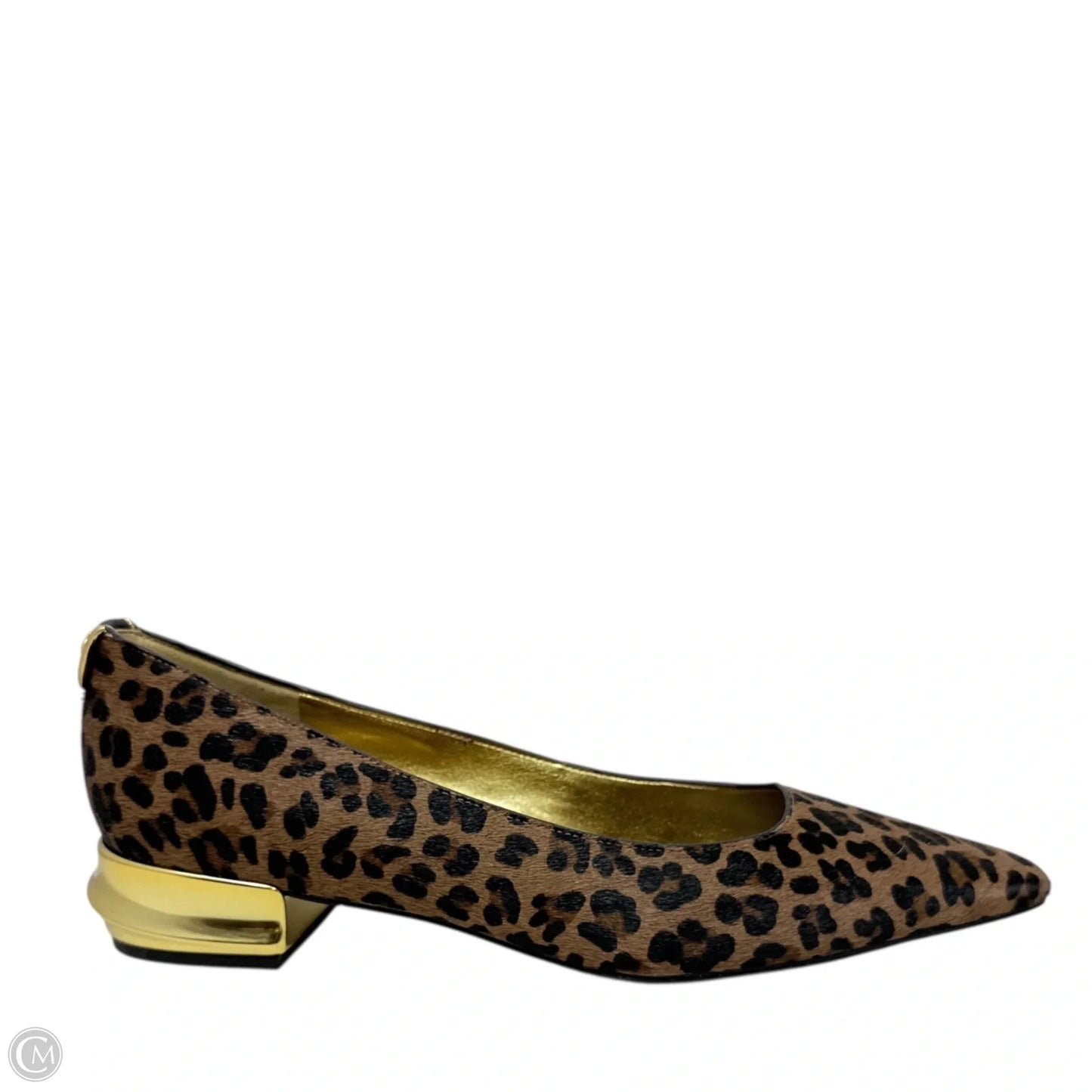 Savita Pointed Toe Calfhair Flats By Donna Karan In Animal Print, Size: 10