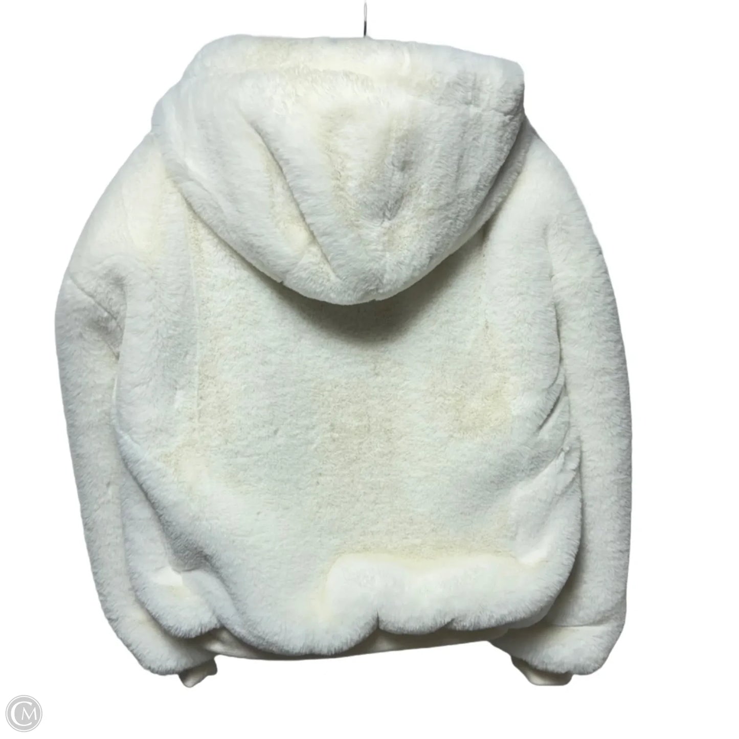 Hooded Jacket Faux Fur & Sherpa By Blanc Noir In White, Size: L