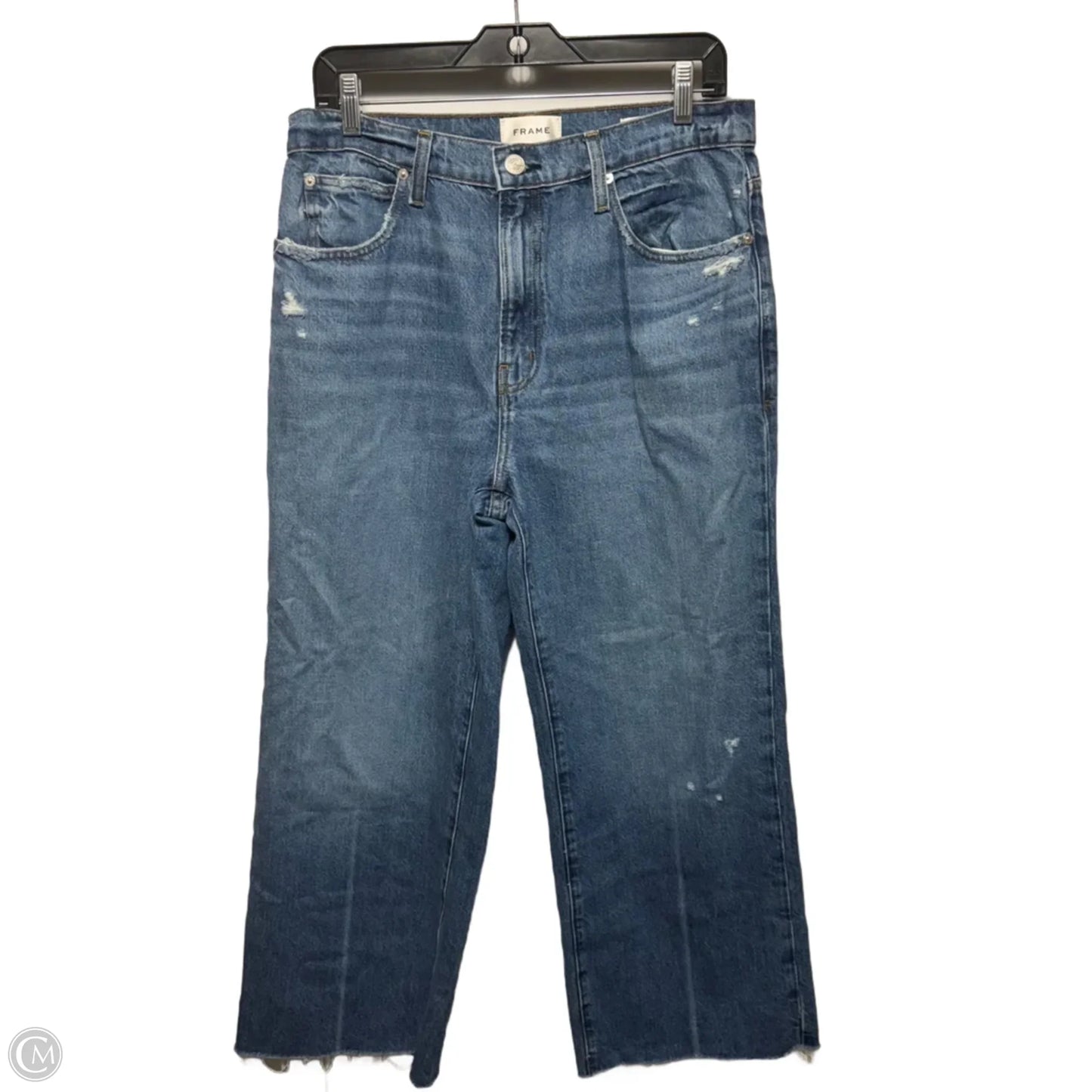 Relaxed Straight Jeans By Frame In Blue Denim, Size: 8