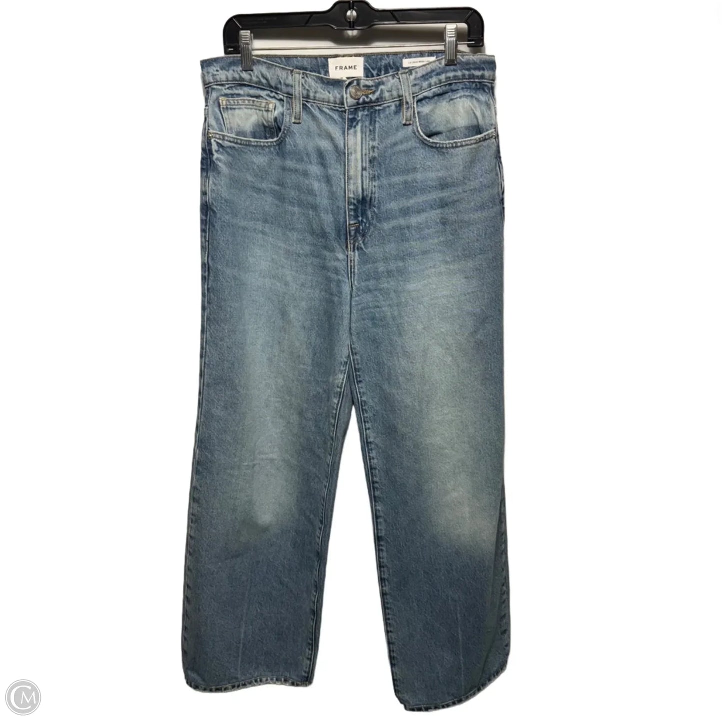 Le Jane Jeans Wide Leg By Frame In Blue Denim, Size: 8