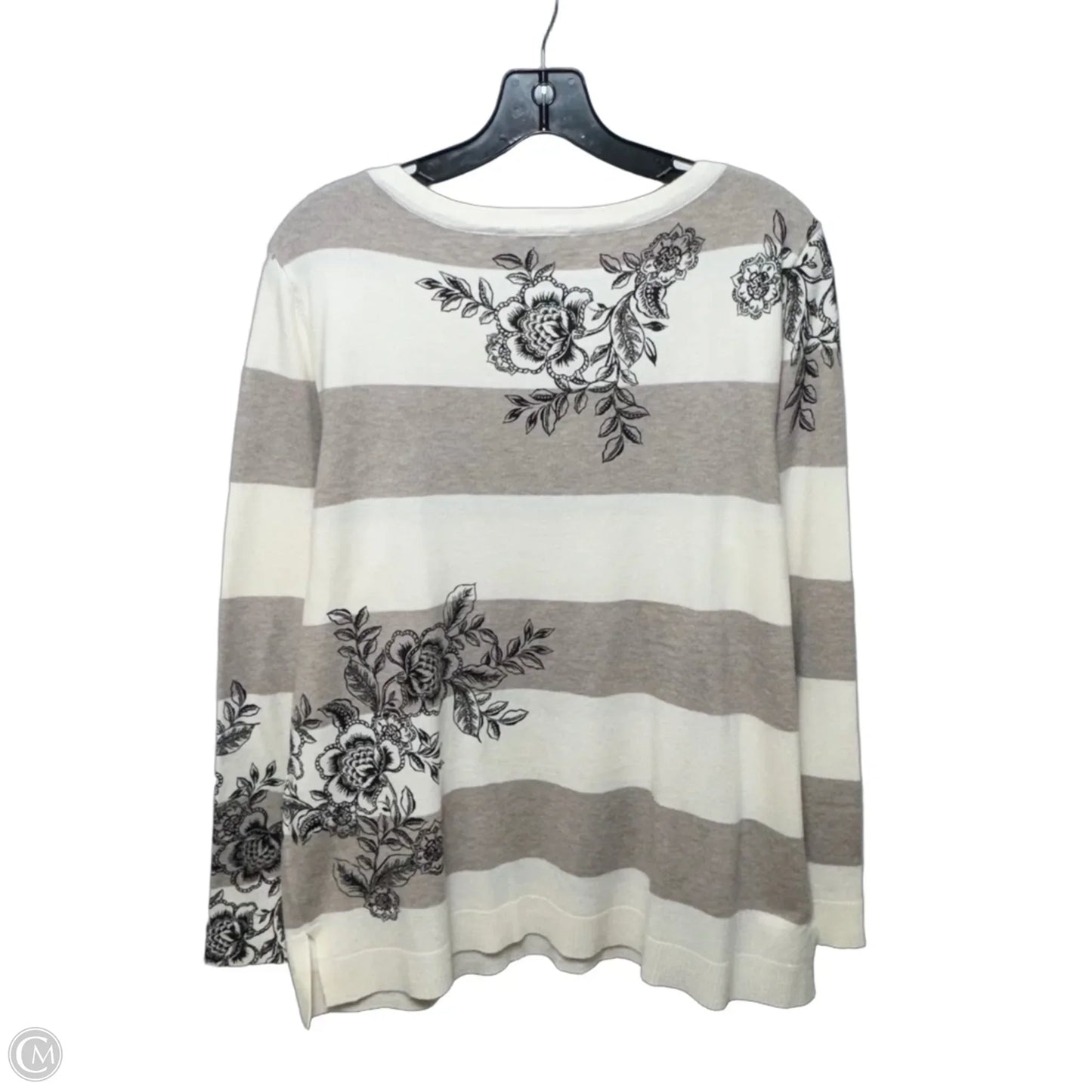 Sweater By Chicos In Striped Pattern, Size: Xl