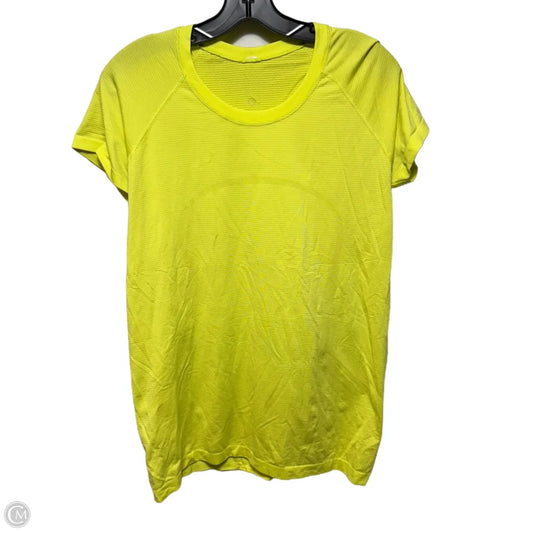 Athletic Top Short Sleeve By Lululemon In Yellow, Size: 14