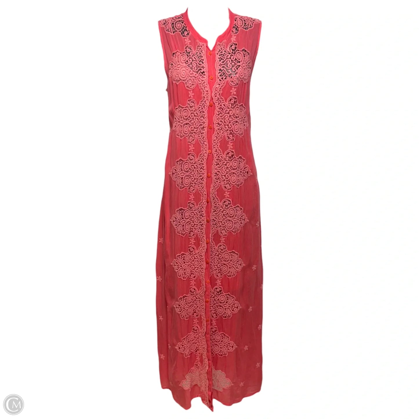 Eyelet Dress Casual Maxi By Johnny Was In Coral, Size: S