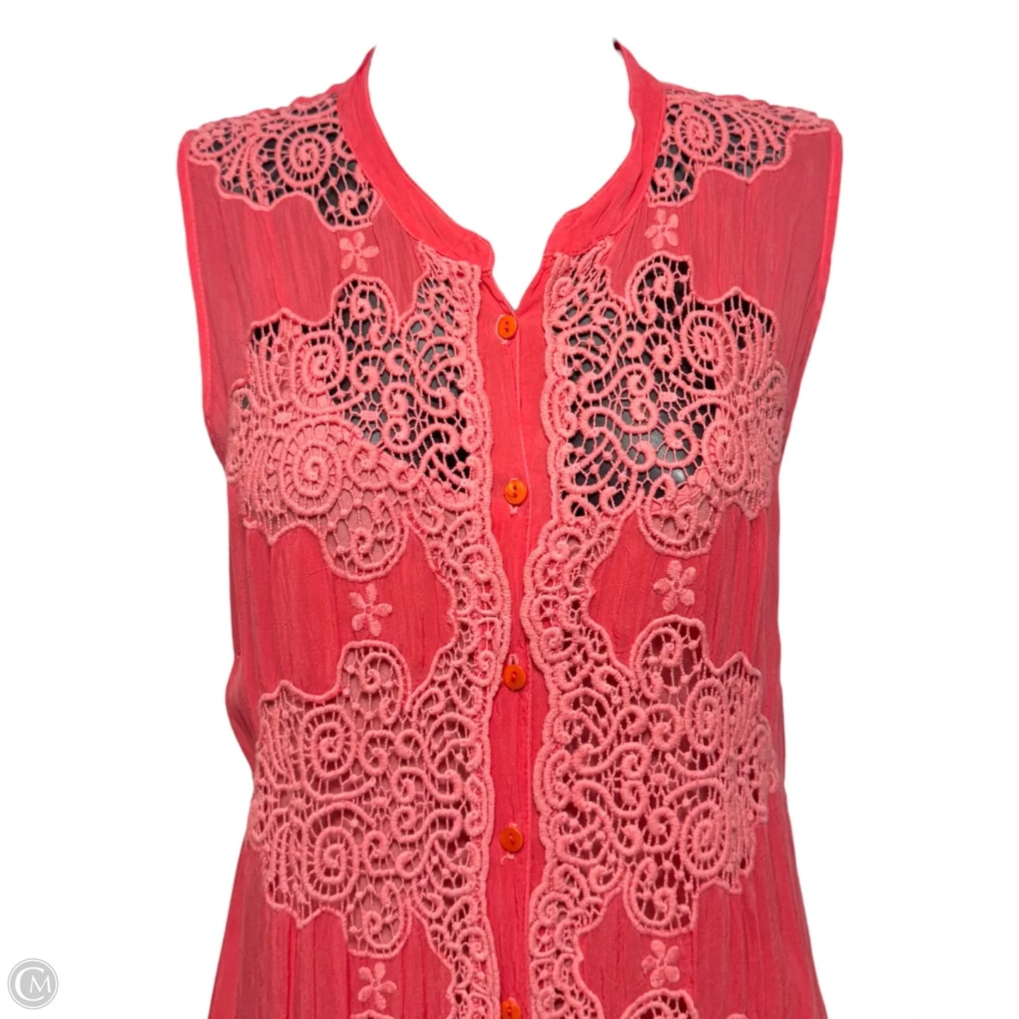 Eyelet Dress Casual Maxi By Johnny Was In Coral, Size: S