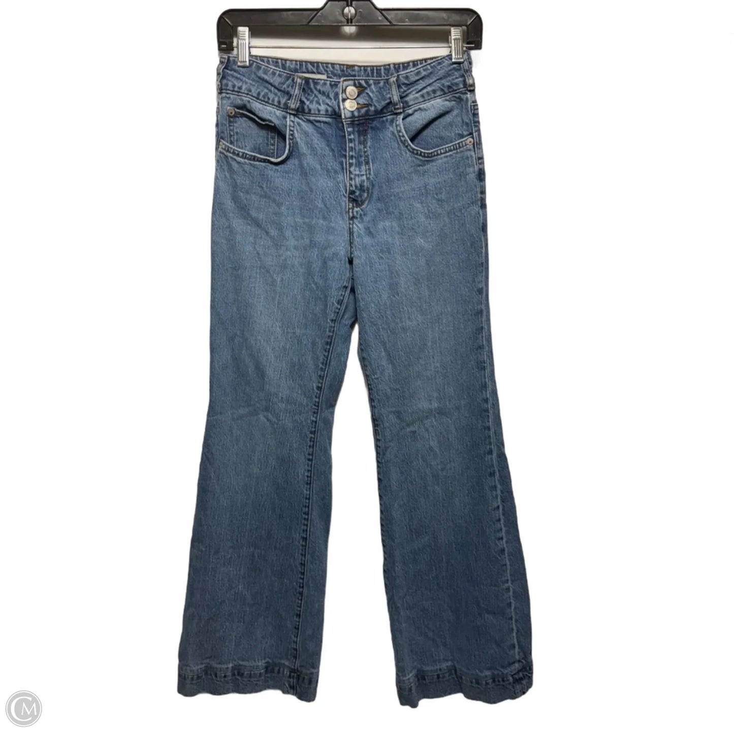 Retro High Rise Flared Jeans By Pilcro In Blue Denim, Size: 4