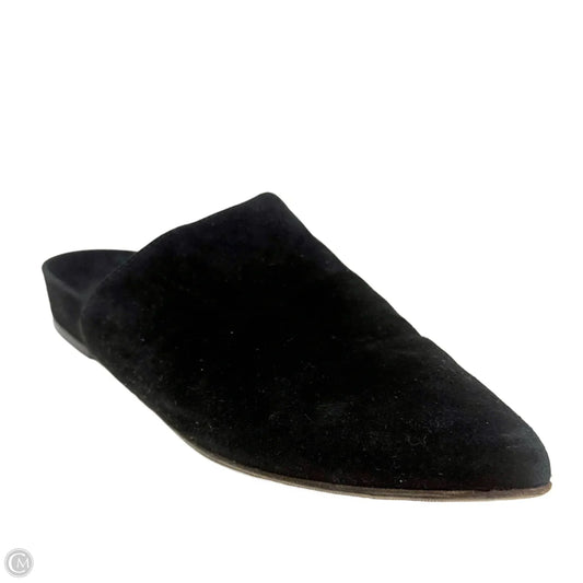 Studio Slides In Black Luxe Suede Designer By Stuart Weitzman In Black, Size: 8