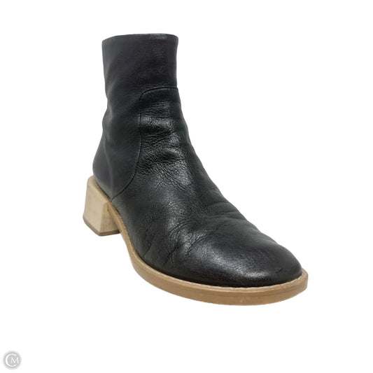 Vintage Block Wooden Heel Ankle Boots Designer By Maison Margiela In Black, Size: 9
