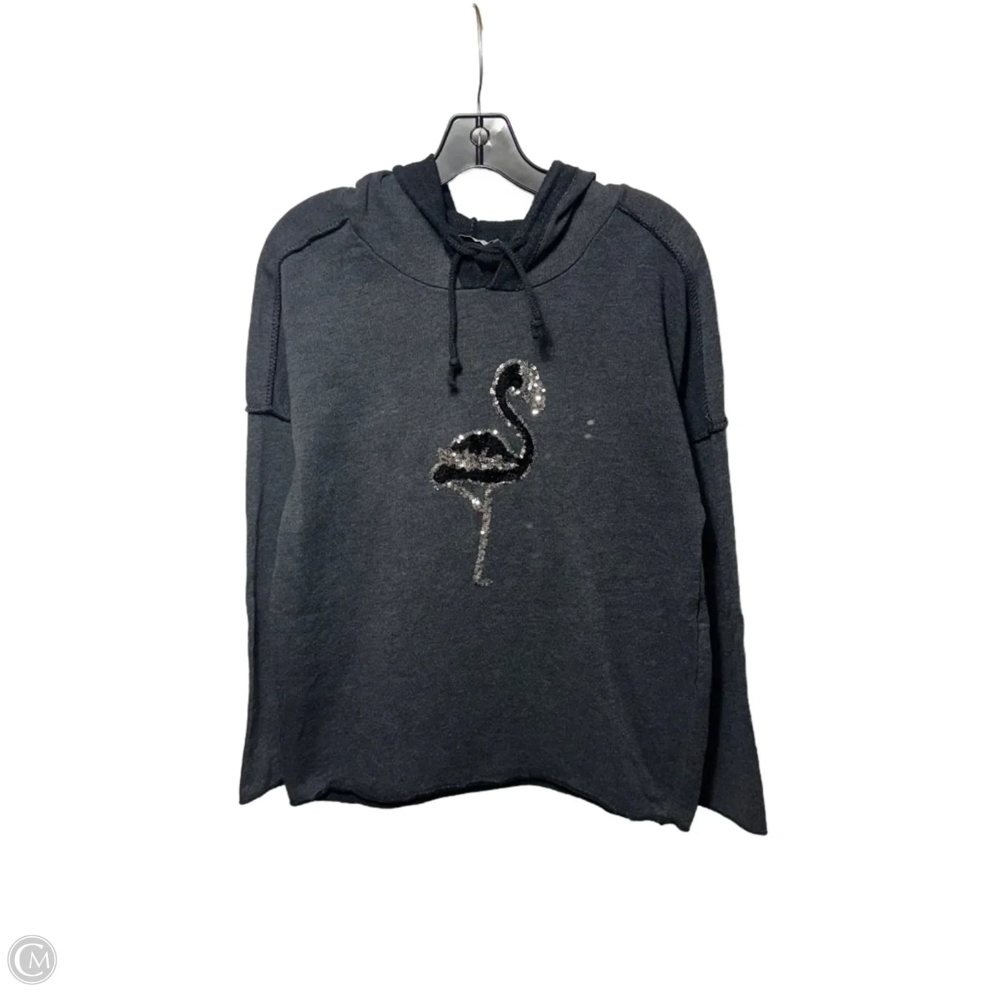 Flamingo Sweatshirt Hoodie By Gigi Moda In Grey, Size: M estimated